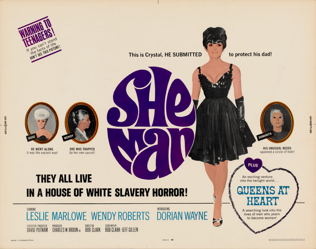 SHEMAN (1967) - A soldier is blackmailed by a violent transvestite who forces him to take estrogen and wear women’s clothes.