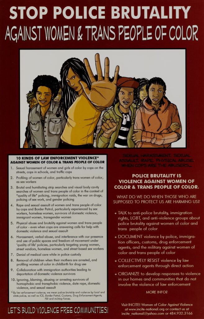 STOP POLICE BRUTALITY (2008) Produced by INCITE!, a grass roots movement that works to end violence against women, gender-nonconforming, and trans people of color.