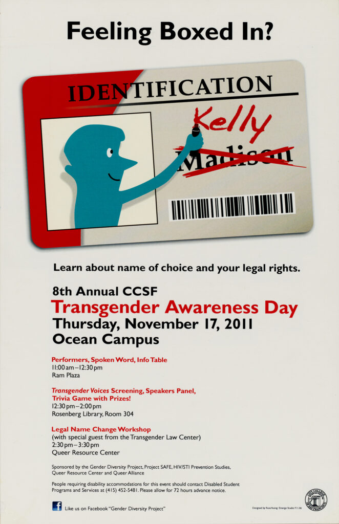 FEELING BOXED IN? (2011) City College of San Francisco started Transgender Awareness Day in 2004.