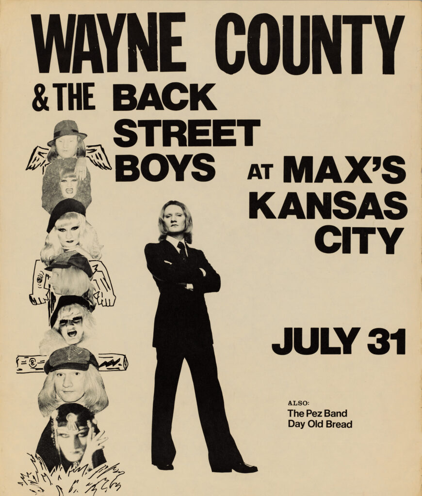 WAYNE COUNTRY & THE BACK STREET BOYS (1970s) Wayne Country, the lead singer and composer of the song "Man Enough to Be a Woman,” socially transitioned to Jane Country in 1979.